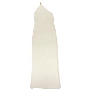 NWT Auteur Eden Dress Cream Ivory Full Length Asymmetric Maxi Knit Quiet Luxury
